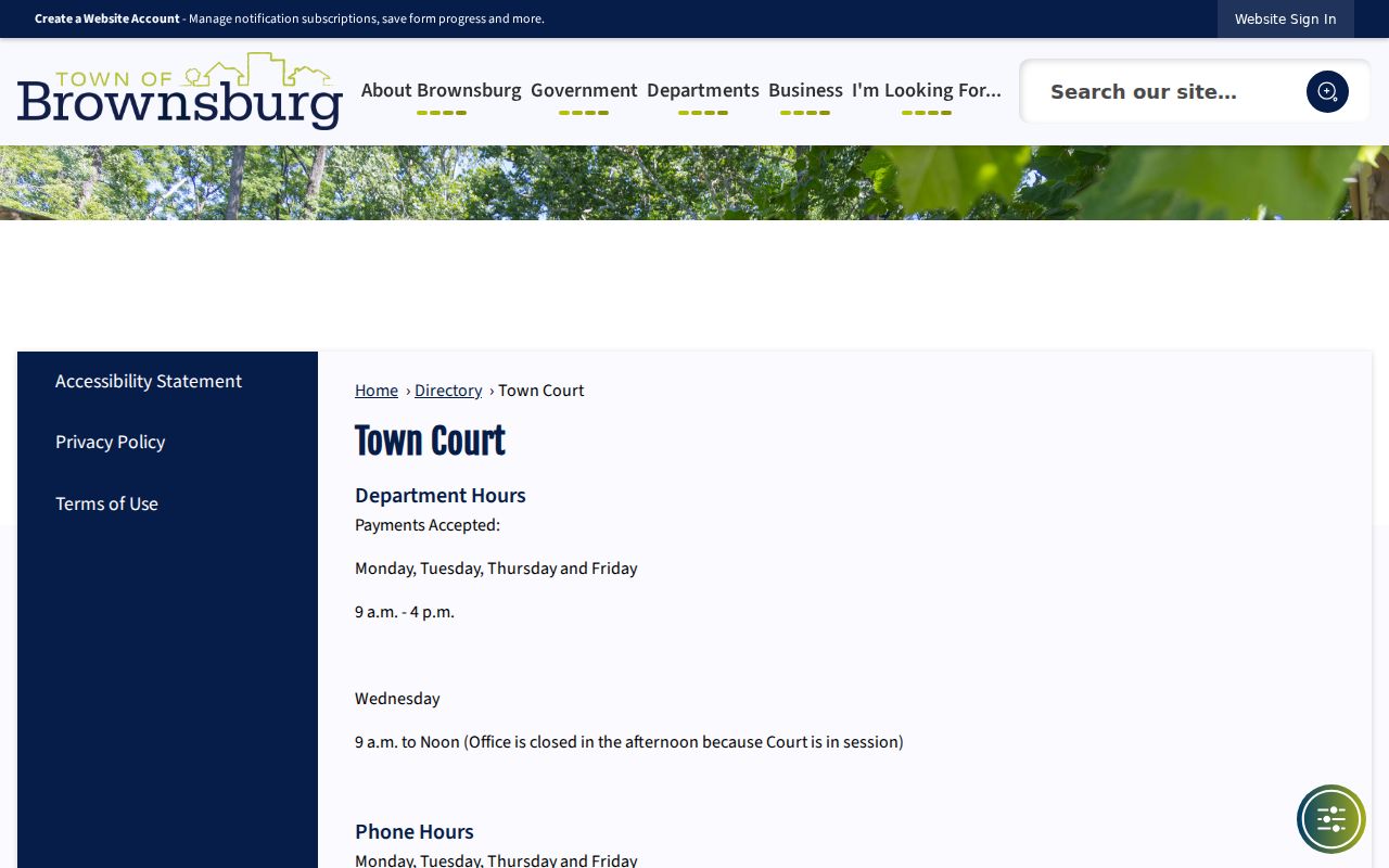 Hendricks County Brownsburg court records municipal court directory