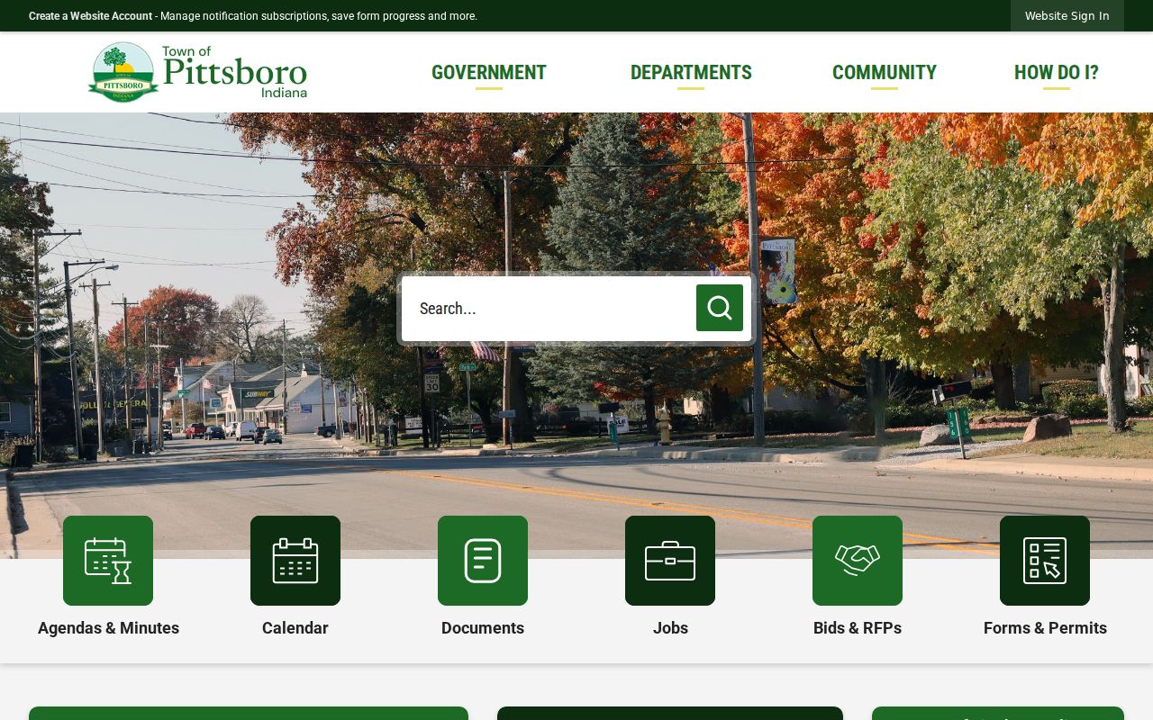 Hendricks County Pittsboro court records town government page
